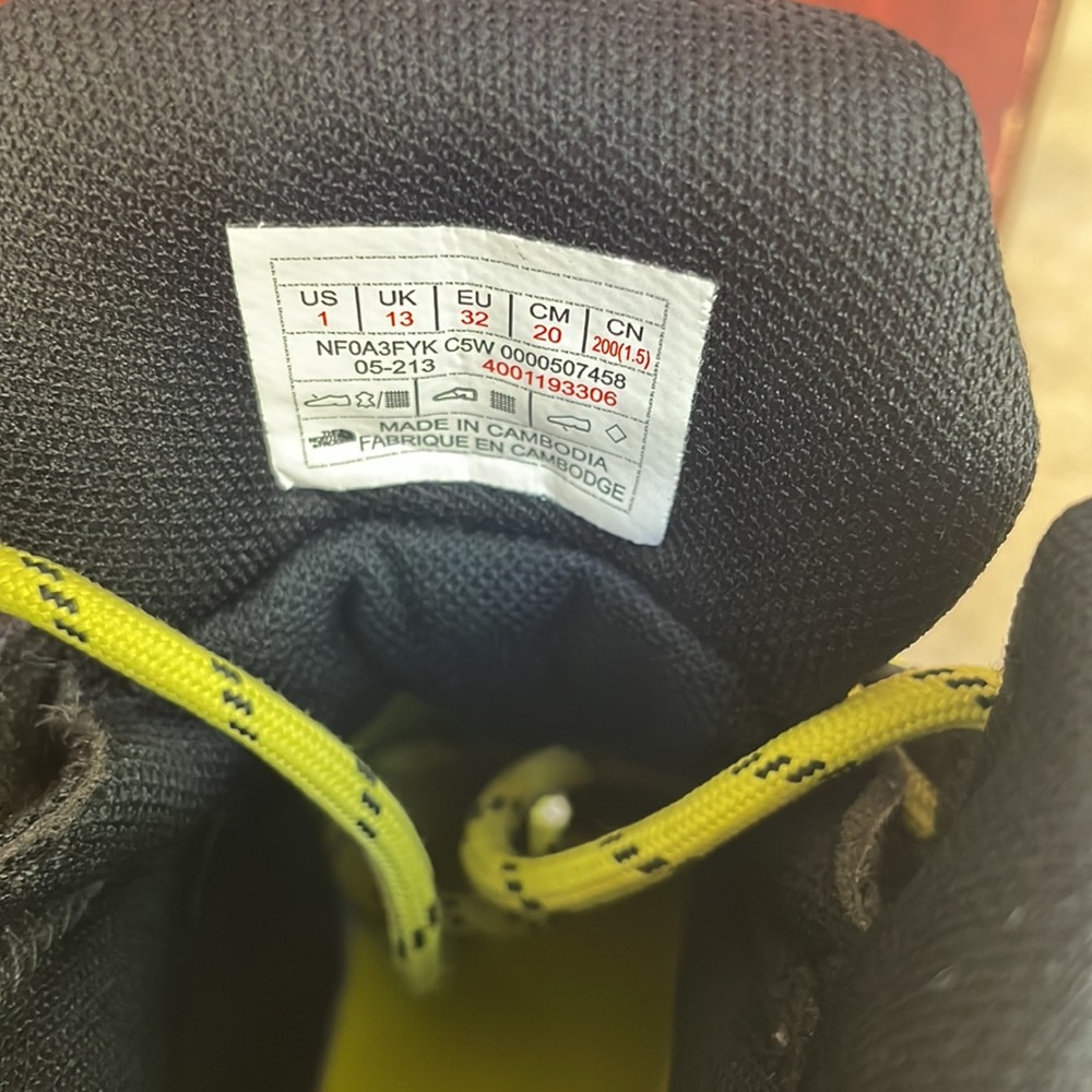 The North Face Kids Black and Yellow Boots - Picture 5 of 7